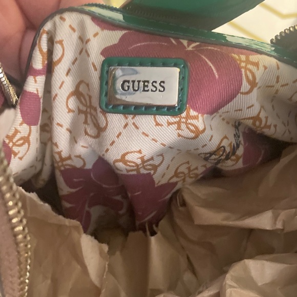 NWOT Guess HOBO Calista Satchel Brown and Green Designer Women's Bag - Picture 8 of 16